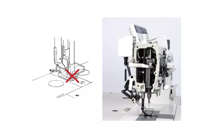 바늘 바가 떨어져서 제봉기에 손상이 가지 않도록 모든 방면에서 방지.