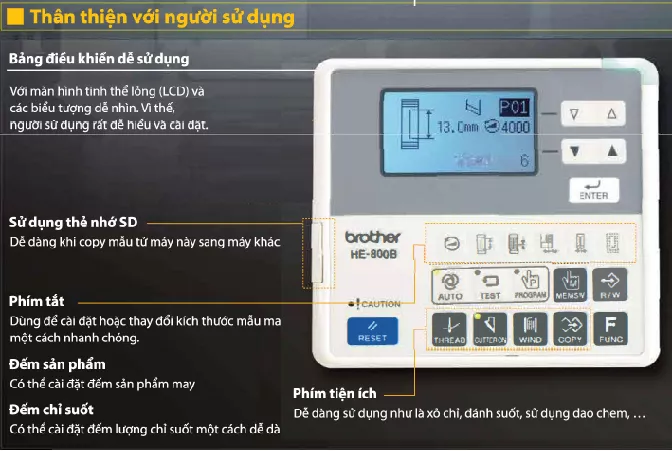 M&agrave;n h&igrave;nh điều khiển dễ d&agrave;ng sử dụng