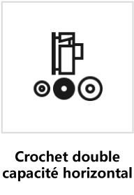 Crochet double capacité horizontal