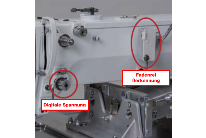 Digitale Spannung und Fadenbruchsensor als Standardausrüstung