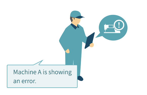 Machine A is showing an error.