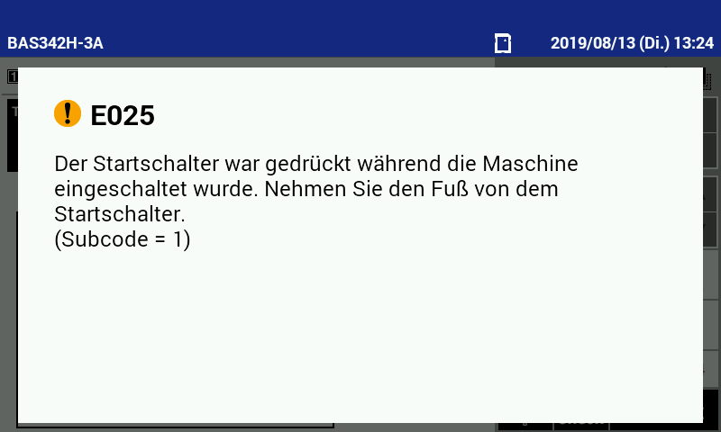 Anzeige der Fehlermeldung