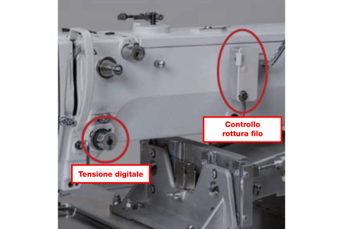 Tensione Digitale e Rilevatore rottura filo come Dotazione Standard